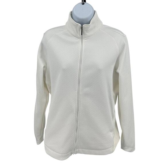 Nike Golf Jacket WMNS M White Therma Fit Full Zip Collared Athletic Activewear - Picture 1 of 7